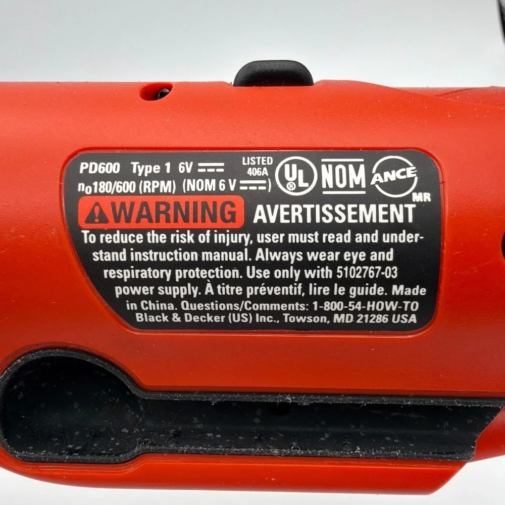 Black & Decker Pivot Plus PD600 6V Cordless Drill Drive, Drill Bit & Charger